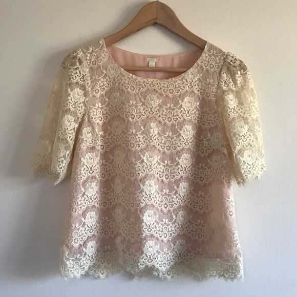 Heritage 1981 Tops - Cream Floral Lace Top NWOT